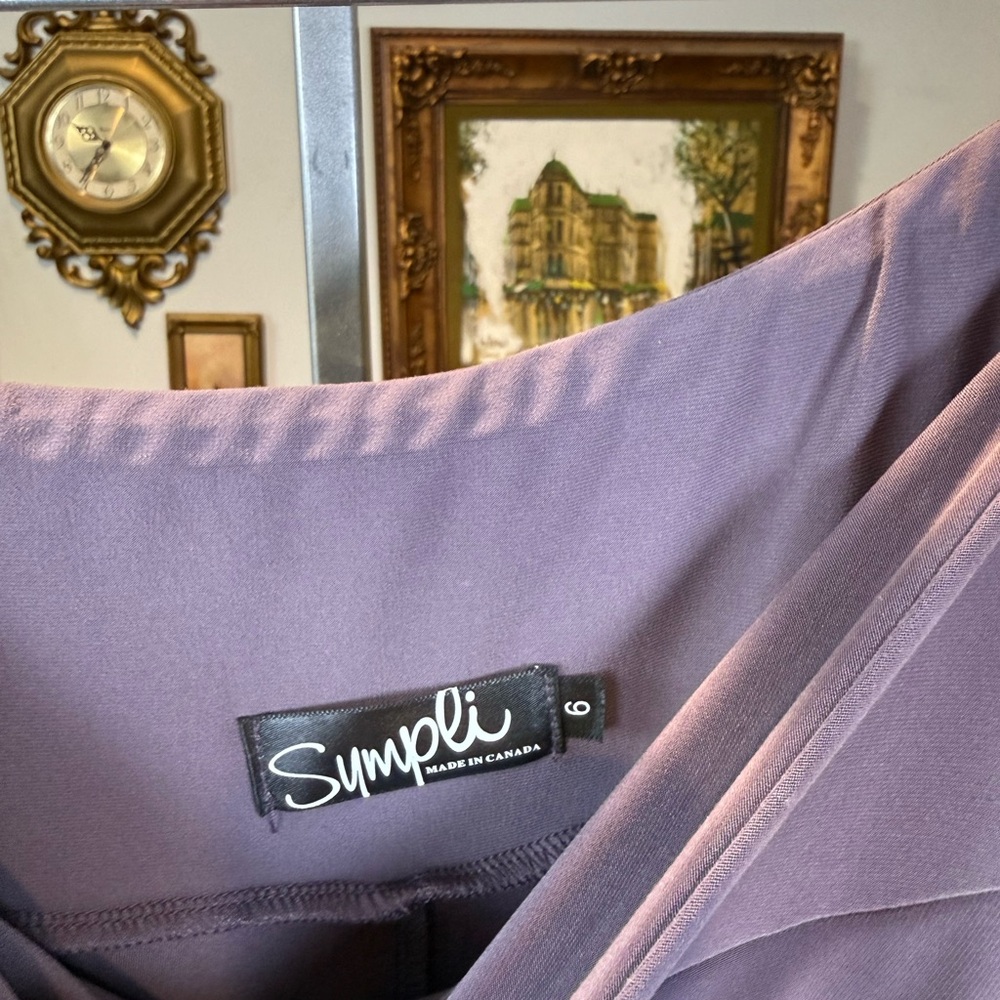 Sympli Wrap Ankle Pant Size 6 Lilac Lavender Travel Canada - Picture 5 of 8